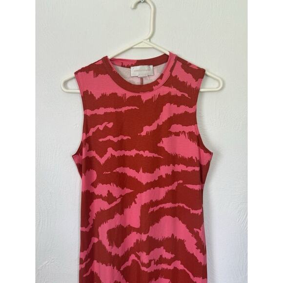 Anthropologie Nicolette Hot‎ Pink & Red Print Midi Dress Corey Lynn Calter Sz S - Picture 4 of 9